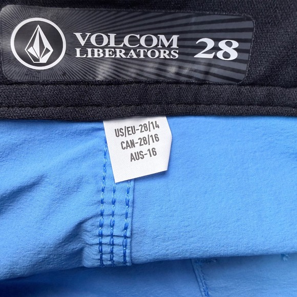 Volcom Boys Size 28 14 Colorblock Board Shorts Black Blue Swim Shorts NWT - Picture 5 of 6